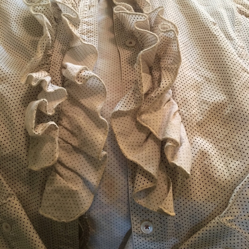 7 - Polka Dot Button Down Top With Ruffles - image 2